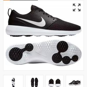 NEW Nike Roshe G Golf Shoes Spikes Black White